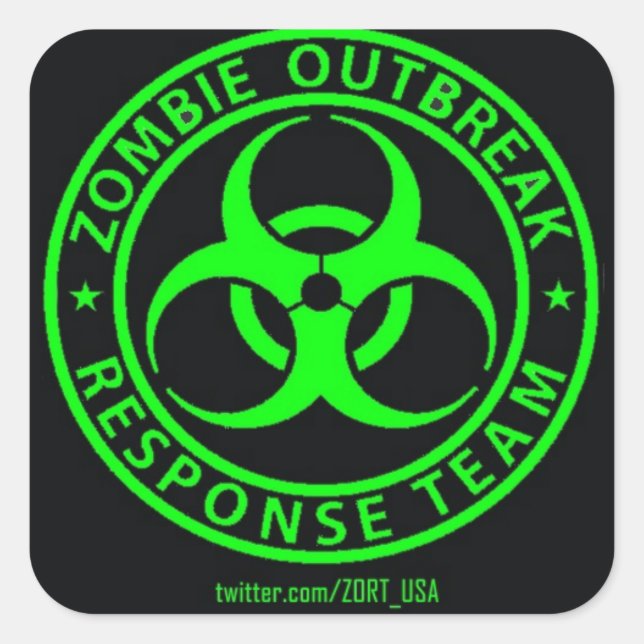 Zombie Outbreak Response Team USA Quadratischer Aufkleber (Vorderseite)