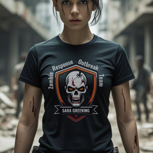 Zombie Outbreak Response Team votre nom T-shirt (Créateur téléchargé)