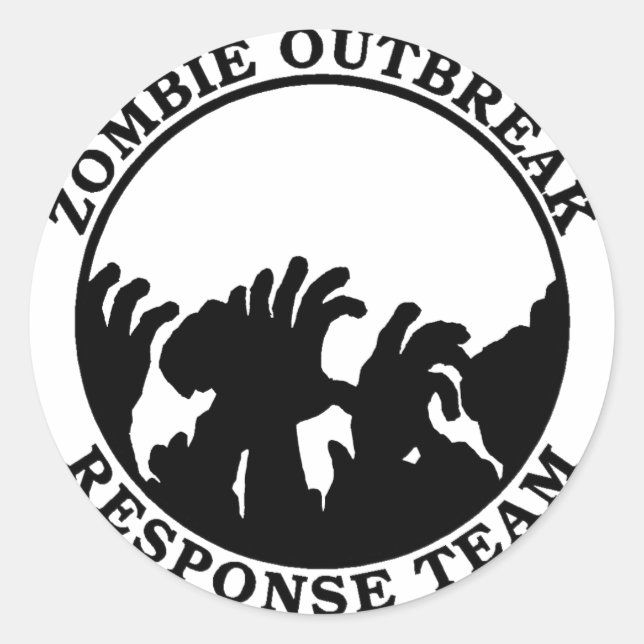 Zombie Outbreak Response Team (Zombie Hands) Runder Aufkleber (Vorderseite)