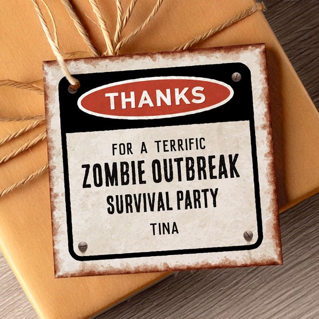 Zombie-Party Danke Geschenkanhänger (Von Creator hochgeladen)