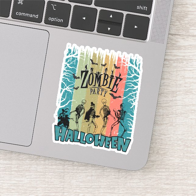 Zombie-Party, Halloween Aufkleber (Detail)