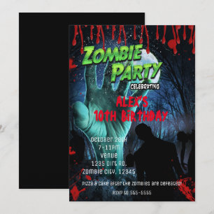 ZOMBIE PARTY Halloween Invitations