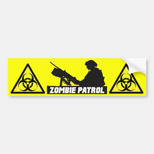 Zombie-Patrouille - auf dem Gewehr-Autoaufkleber Autoaufkleber (Vorne)
