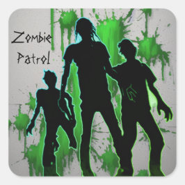 Zombie-Patrouillenaufkleber Quadratischer Aufkleber
