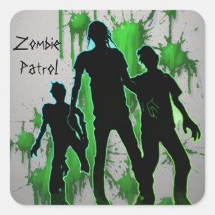 Zombie-Patrouillenaufkleber Quadratischer Aufkleber