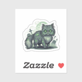Zombie Persian - Fluffy Persian Cat Halloween Aufkleber