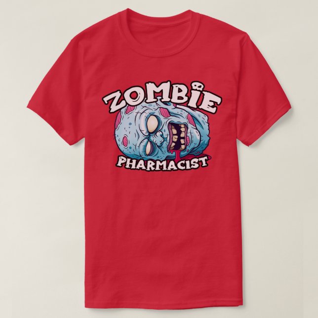 Zombie PHARMACIST Halloween einfaches Kostüm T-Shirt (Design vorne)