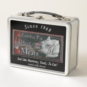 Zombie Pig Kopf Fleisch - seit 1968 Metall Lunch Box