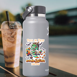 Zombie Pilot Flugzeug Pumpkins Halloween Zoll Aufkleber