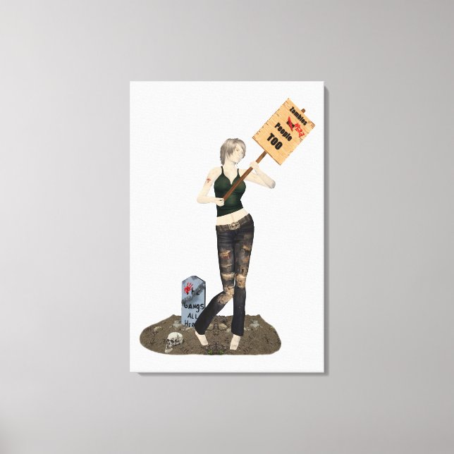 Zombie Pin Up Girl Protest II toile Imprimer (Recto)