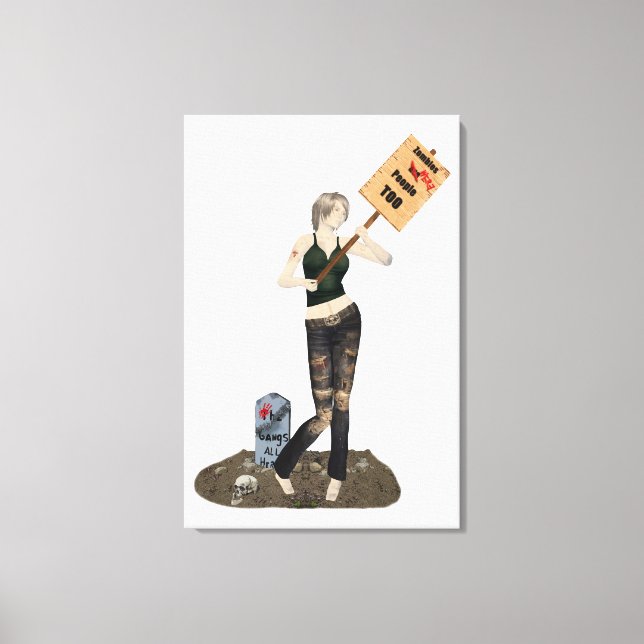 Zombie Pin Up Girl Protest II toile Imprimer (Recto)