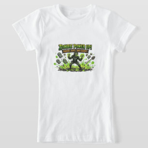 Zombie Power Up Gamer Grafik T-Shirt
