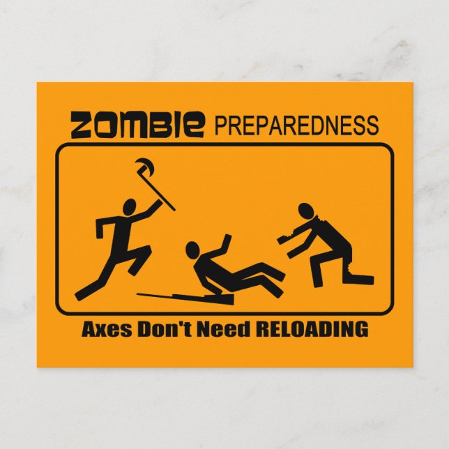 Zombie Preparedness Axes Reload Design Postkarte (Vorderseite)