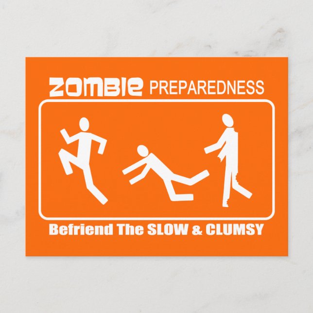 Zombie Preparedness Befriend Slow WHDesign Postkarte (Vorderseite)
