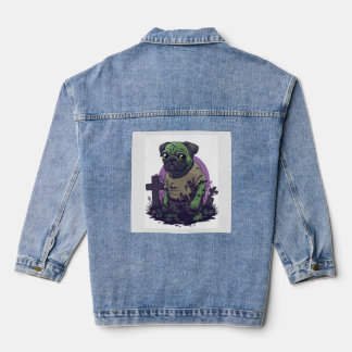 Zombie Pug � Undead Funny Halloween Dog Jeansjacke