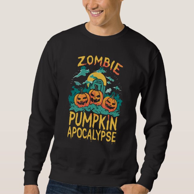Zombie Pumpkin Apokalypse Sweatshirt (Vorderseite)