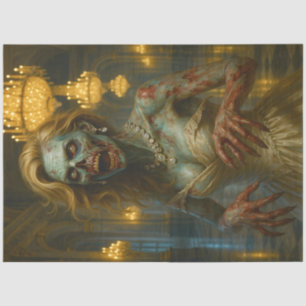 Zombie Queen of the Ballroom   gotisch Untot Seidenpapier