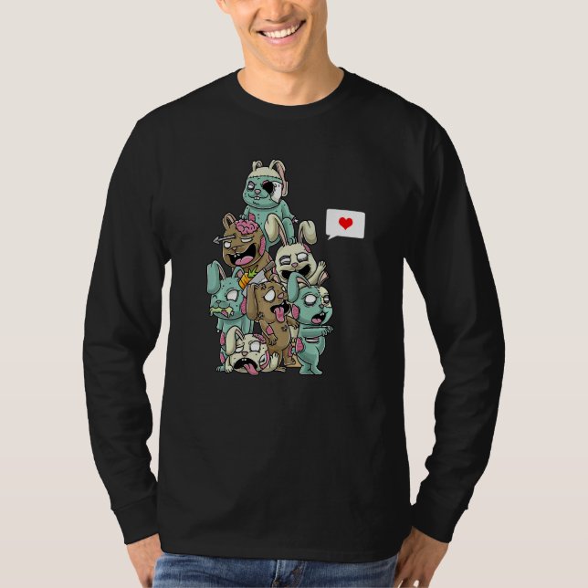 Zombie Rabbit Beängstigend Halloween Bunny T-Shirt (Vorderseite)