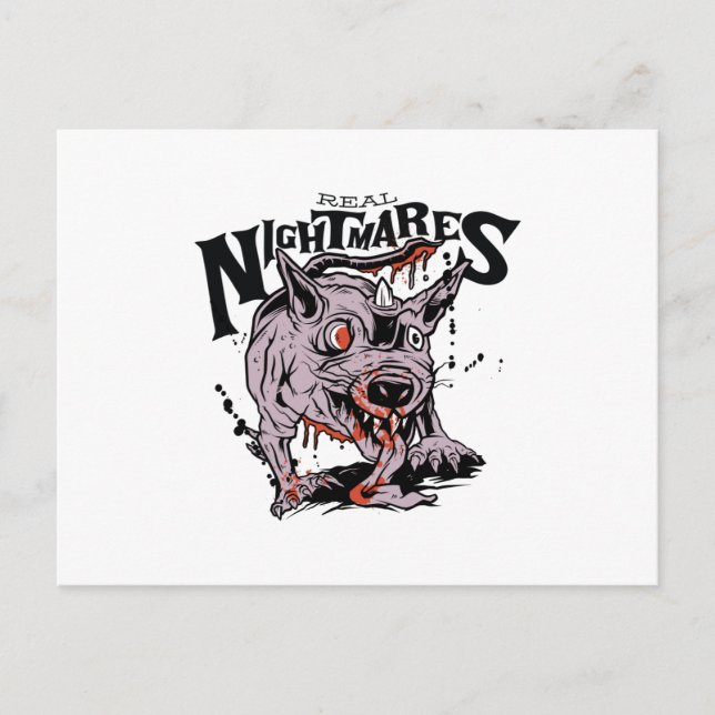 Zombie-Rattenkreatur zwischen echten Albträumen Postkarte (Vorderseite)