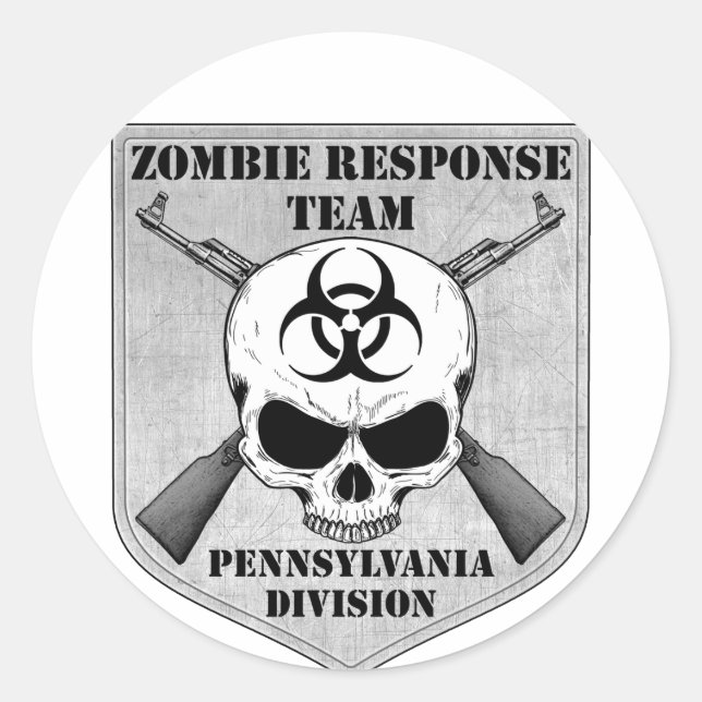 Zombie Response Team: Abteilung Pennsylvania Runder Aufkleber (Vorderseite)