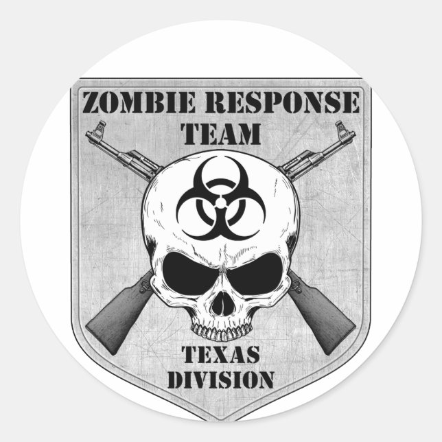 Zombie Response Team: Texas Division Runder Aufkleber (Vorderseite)