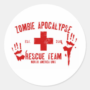 Zombie-Rettung Team.png Runder Aufkleber