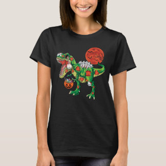 Zombie Rex Dinosaur Skelett Halloween Kinder Kostü T-Shirt