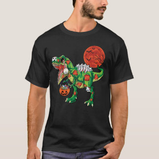 Zombie Rex Dinosaur Skelett Halloween Kinder Kostü T-Shirt