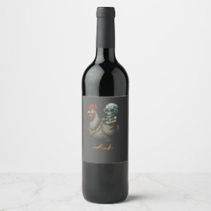 Zombie Rider Chicken - Crazy Coffee Tasse Weinetikett