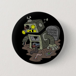 Zombie-Roboter-Knopf Button