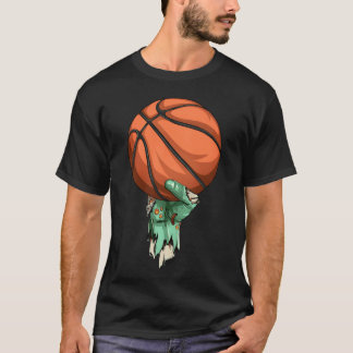 Zombie Rock Hand hält Basketball Halloween-Frief T-Shirt