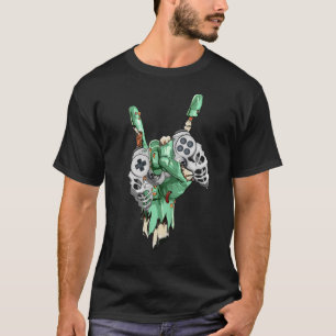 Zombie Rock Hand Holding Skeleton GamingController T-Shirt