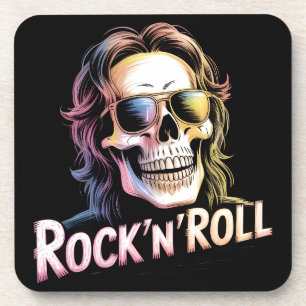 Zombie-Rocker Rock'n'Roll-Totenkopf Getränkeuntersetzer