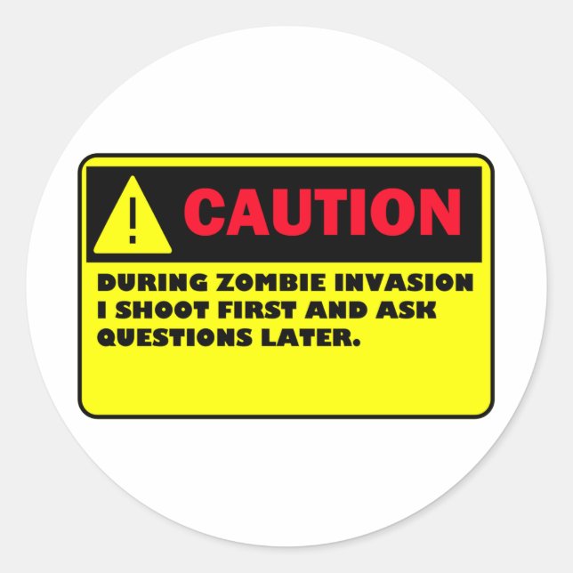 ZOMBIE RUNDER AUFKLEBER (Vorderseite)