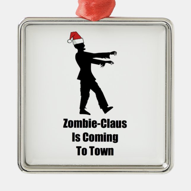 Zombie Sankt Silbernes Ornament (Vorne)