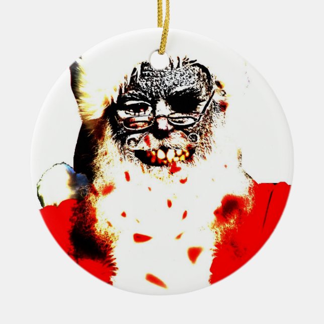 Zombie-Sankt-Verzierung Keramik Ornament (Vorne)