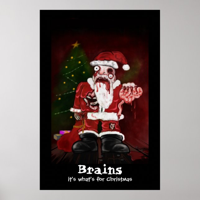 Zombie Santa Print Poster (Vorne)