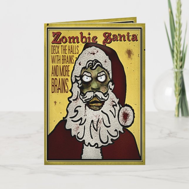 Zombie Santa Weihnachtskarte Feiertagskarte (Vorderseite)