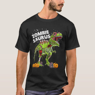 Zombie Saurus Halloween Kids Dinosaur rex T-Shirt