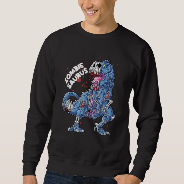 Zombie Saurus Halloween Kinder Dinosaurier Rex Sweatshirt (Vorderseite)
