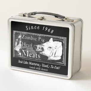 Zombie-Schwein-Kopf-Fleisch - seit 1968 Schwarzes Metall Lunch Box