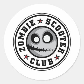 Zombie Scooter Club Runder Aufkleber