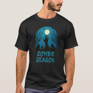 Zombie Season Moonlit Friedhof Beängstigende Kinde T-Shirt