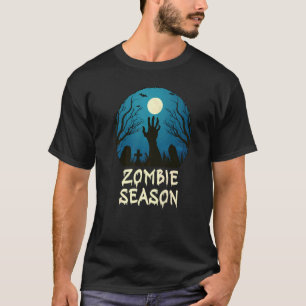 Zombie Season Moonlit Friedhof Beängstigende Kinde T-Shirt