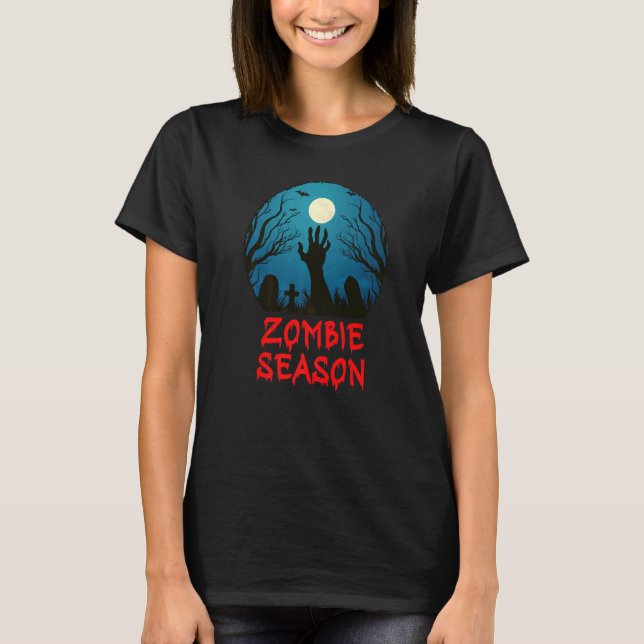 Zombie Season Moonlit Graveyard  Scary Kids Boys A T-Shirt (Vorderseite)