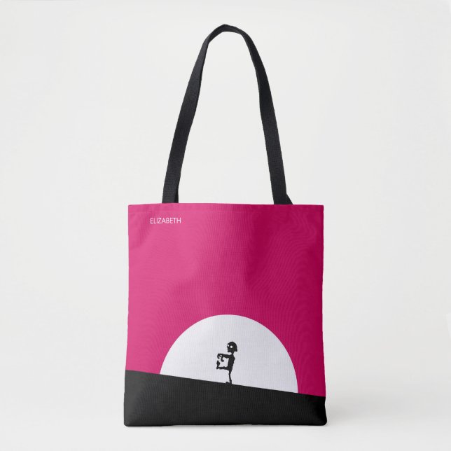 Zombie Silhouette mit Vollmond Personalisiert Tasche (Vorderseite)