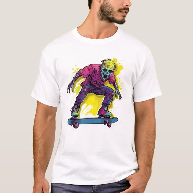 Zombie Skaten Skateboarding T-Shirt (Vorderseite)