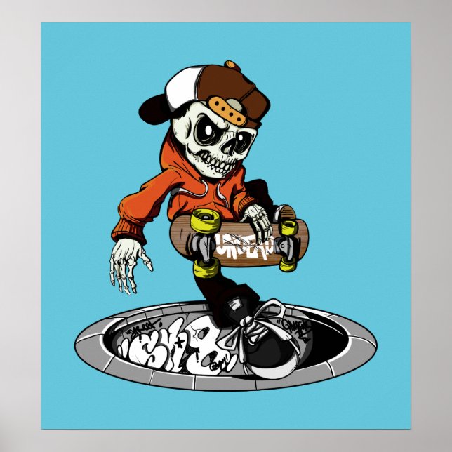 Zombie Skater custom color poster (Vorne)