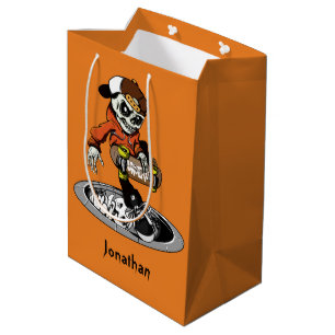 Zombie-Skater-Name- u. -farbgeschenktaschen Mittlere Geschenktüte