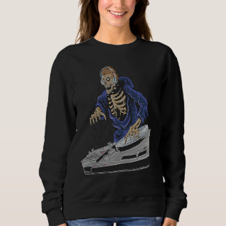 Zombie Skeleton Halloween DJ Sweatshirt
